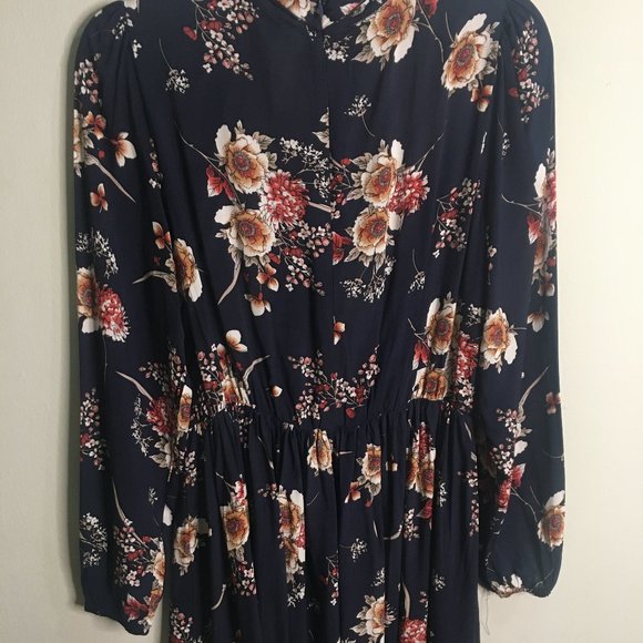 Shein - Navy Blue Floral Print Dress - Item#58 - Picture 5 of 5